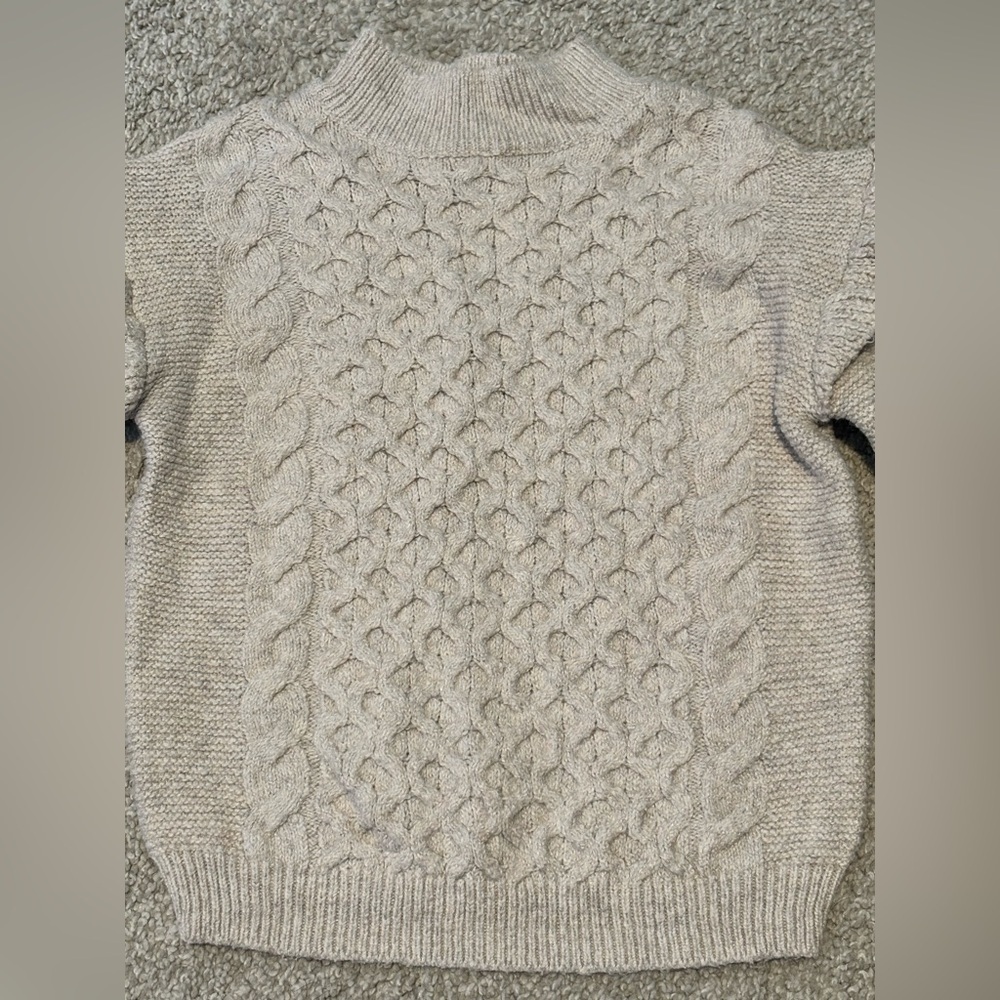 Old Navy Oatmeal Toddler Mock Neck Knit Sweater - Picture 4 of 6